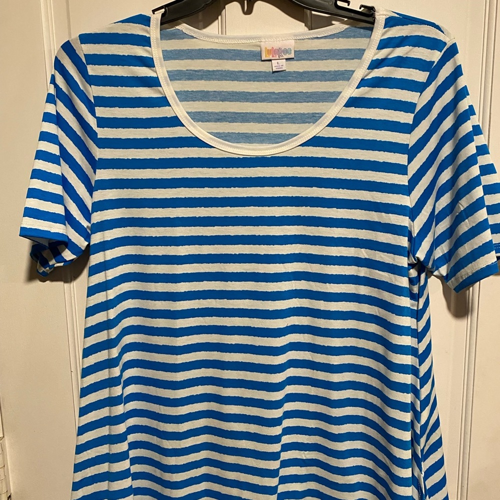 Blue and White Striped Perfect T